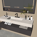 Modern Bathroom Cabinet Bathroom Counter Basin Bathroom Decoration Mirror Cabinet Sink 3d model