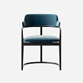 Modern Dining Chairs With Two Different Colors Upholstered Seats And Metal Frames 3d model