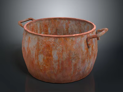Rustic Terracotta Garden Decor Pot With Dual Handles And Weathered Rustic Finish 3d model