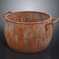 Rustic Terracotta Garden Decor Pot With Dual Handles And Weathered Rustic Finish