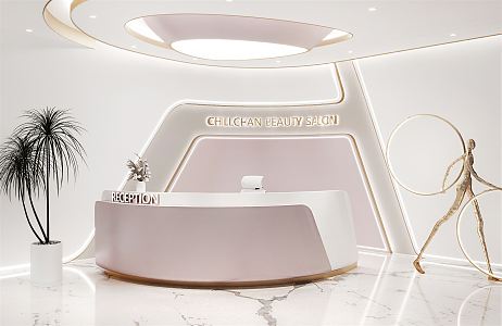 Modern Front Desk Beauty Salon 3d model