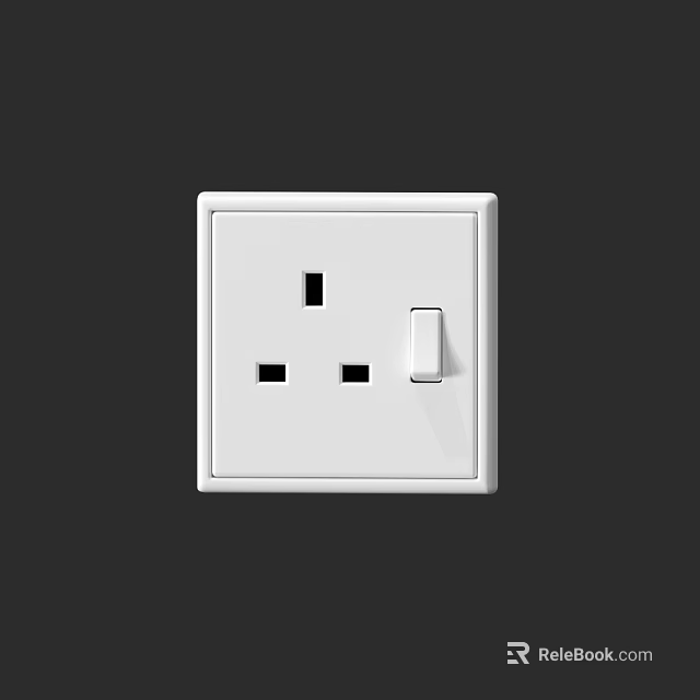 White Modern Switch Panel with Socket and Toggle Switch for Home Use 3d model 