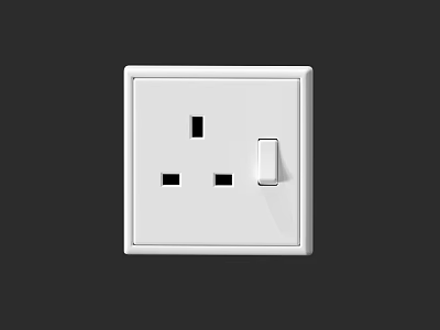 White Modern Switch Panel with Socket and Toggle Switch for Home Use 3d model