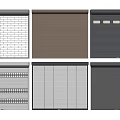 Various Roller Shutter Designs Featuring Different Patterns And Color Choices 3d model