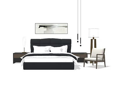 Nordic Double Bed Double Bed Single Sofa 3d model Nordic Double Bed Double Bed Single Sofa 3d model