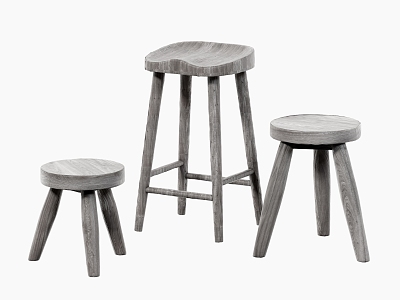 Quiet Bar Stool Log Bar Stool 3d model