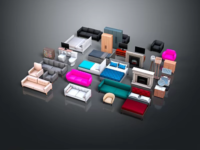 Modern Stylish Console Table And Sideboard With Storage Drawers And Decorative Shelves For Entryway Living Room 3d model