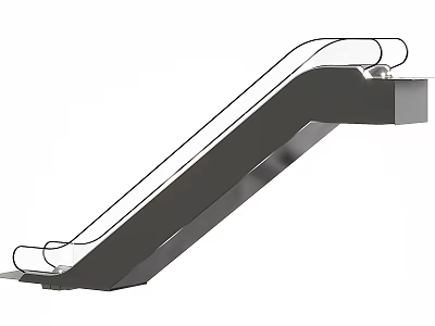 Modern Metal Escalator Commercial Equipment with Durable Design for Public Areas 3d model