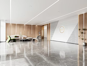 Modern Hall Corporate Lobby 3d model