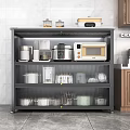 Kitchen Cabinet Storage With Appliances And Tableware In Modern Kitchen 3d model