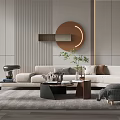 Modern sofa coffee table combination 3d model
