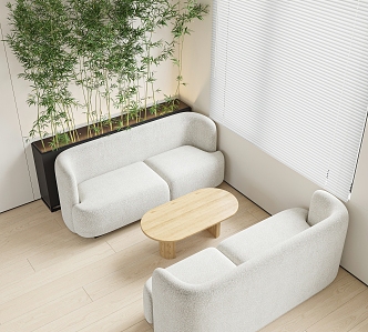 Modern Card Seat Double Card Seat Sofa 3d model