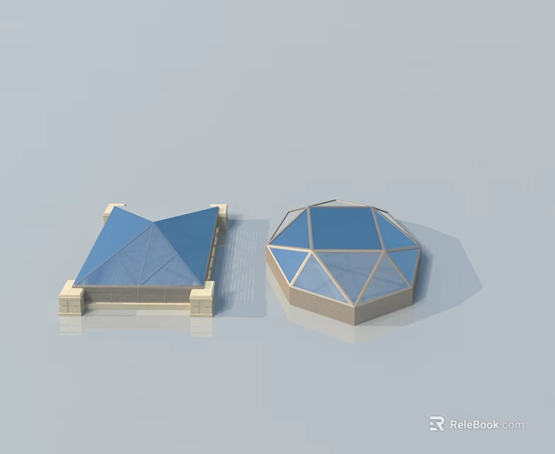 Modern Swing Door Design with Glass Panels and Geometric Frame Structures 3d model