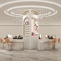 Modern Beauty Hair Salon Interior Design With Stylish Workstations Pink Chairs And Decorative Lights