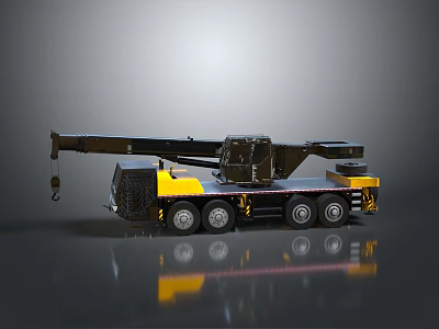Heavy Duty Crane Truck With Extended Boom And Multiple Wheels 3d model Heavy Duty Crane Truck With Extended Boom And Multiple Wheels 3d model