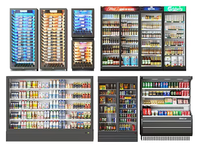 Commercial Refrigerators and Freezers for Beverage and Food Display in Retail Stores 3d model