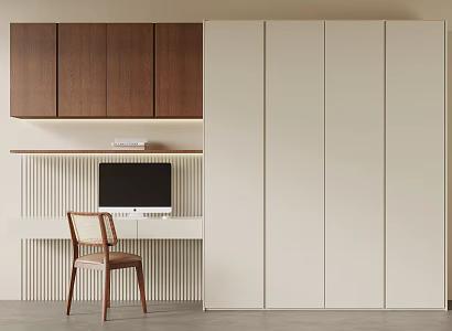 Middle style wardrobe desk 3d model