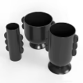 Modern Black Decorative Ornament Set With Unique Shapes For Home Decor