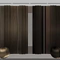 Modern Background Wall With Vertical Striped Textured Metallic Design And Spherical Decorative Ornaments
