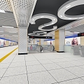 Modern subway station subway station entrance hall 3d model