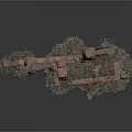 Ancient Ruin Model Featuring Red Brick Walls Gray Stone And Moss Growth 3d model