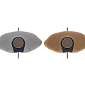 Two Stylish Grey Coats Displayed On Hangers With Wooden Bases