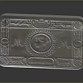 Ornate Engraved Silver Bar With Intricate Central Emblem And Decorative Patterns