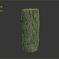 Rustic Wooden Stone Decorative Column In Tree Stump Shape With Texture 3d model