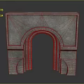 Classical Stone Arched Entrance Gate With Decorative Textured Surface Design