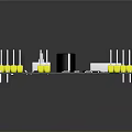 Industrial Equipment Circuit Board Featuring Green Substrate Yellow Connectors Black Components White Square Modules