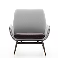 Upholstered Accent Chair Modern Design Light Gray Backrest Dark Purple Cushion Metal Legs Gold Feet