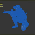 Man In Camouflage Uniform Crouching In Tactical Position Holding Rifle
