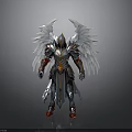 Angelic Warrior Character With White Wings And Divine Silver Gold Armor