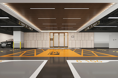 Modern Parking Underground Parking Indoor Parking Supermarket Parking 3d model