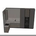 Modern Kitchen Interior Featuring Gray And Wooden Cabinets Sleek Countertop Built in Appliances