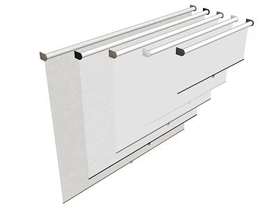Modern Curtain Track System With Aluminum Rails And Sleek Metal Fittings Design 3d model