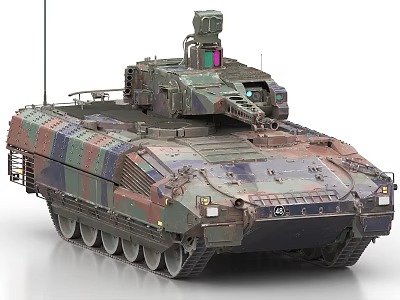 Modern Military Tank With Camouflage Paint And Advanced Sensor System 3d model