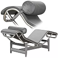 Modern Stylish Lounge Chair With Metal Frame And Leather Cushion Design