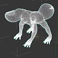 Pink Reptile 3D Model With Smooth Skin And Four Limbs On Black Background