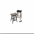 Modern Bar Stools With Wooden Frame And Upholstered Seats For Kitchen Island