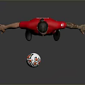 Man In Red Liverpool Football Jersey Number 2 Standing With Soccer Ball On Grey Background