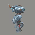 Mechanical Creature Robot Design With Horns Metal Armor And Mechanical Legs