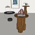 Modern Side Table Corner Table Small Coffee Table Ornaments Books 3d model