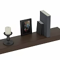 Wooden Wall Mounted Storage Shelf with Jewelry Drawer and Decorative Candle Photo Frame Books