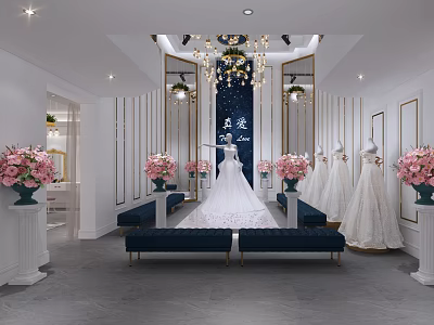 Taiwan show wedding dress show plant ceiling 3d model