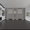 Bathroom Accessories Display On Wooden Shelves With Green Plants And Various Bottles