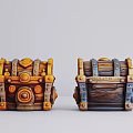 3D Rendered Vintage Treasure Chests With Ornate Carvings And Metal Accents