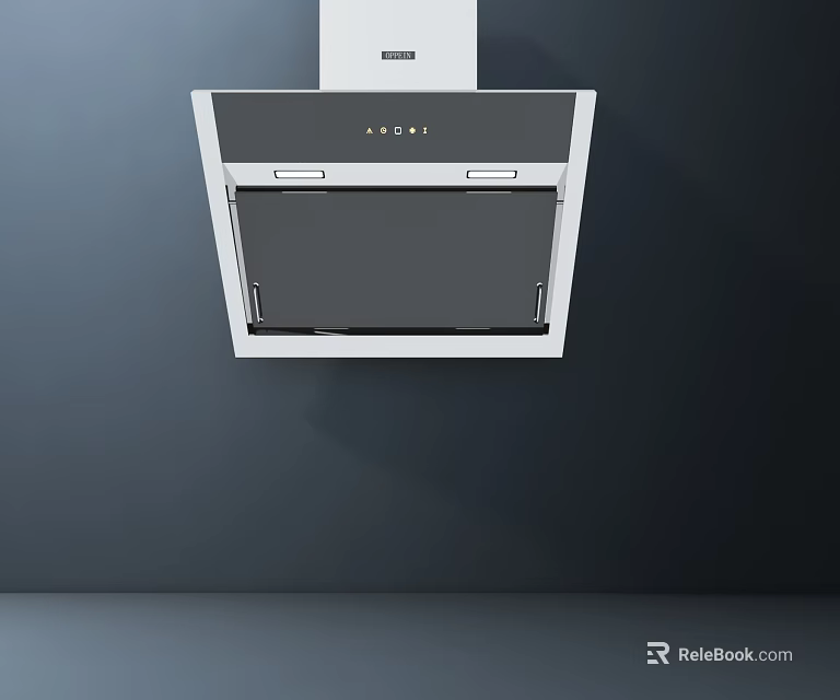 Modern Wall Mounted Kitchen Range Hood With Sleek Design And Glass Panel 3d model 
