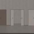 Modern Sliding Doors With Brown And White Panels And Built in Light In Sleek Interior