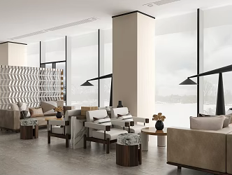 Modern Reception Area Sales Office Sales Center Negotiation Area Rest Area Water Bar Area Front Desk Club Center 3d model